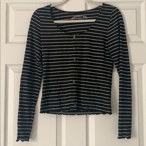 black and white striped long sleeve